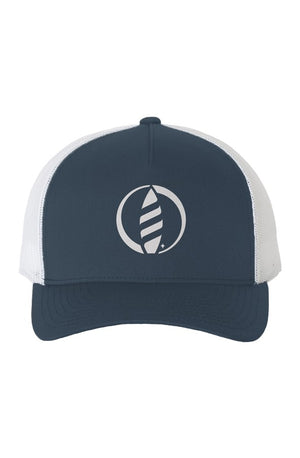 White Mesh Five-Panel Retro Trucker Cap