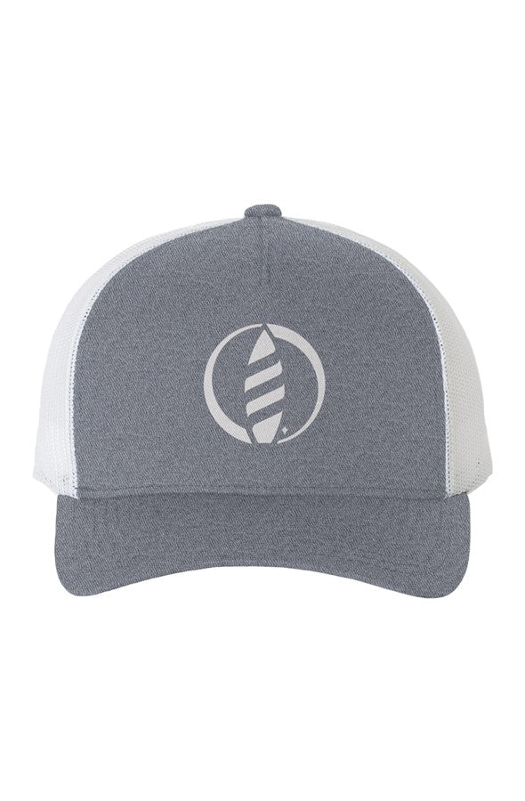 White Mesh Five-Panel Retro Trucker Cap