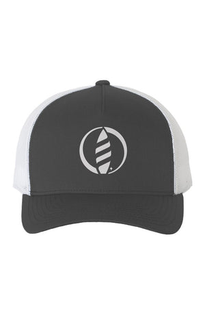 White Mesh Five-Panel Retro Trucker Cap